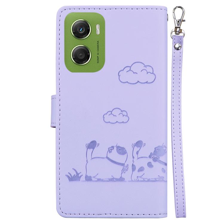 For Motorola Moto G06 4G Cute Cats RFID Leather Phone Case