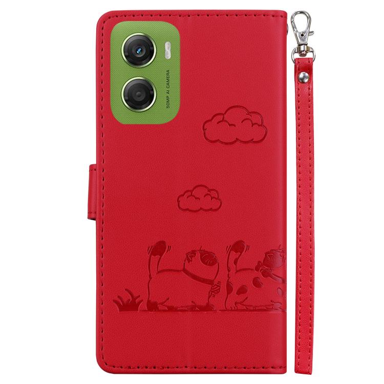 For Motorola Moto G06 4G Cute Cats RFID Leather Phone Case