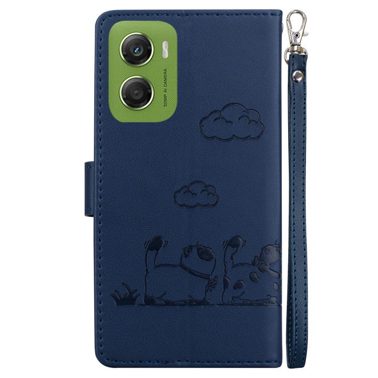 For Motorola Moto G06 4G Cute Cats RFID Leather Phone Case