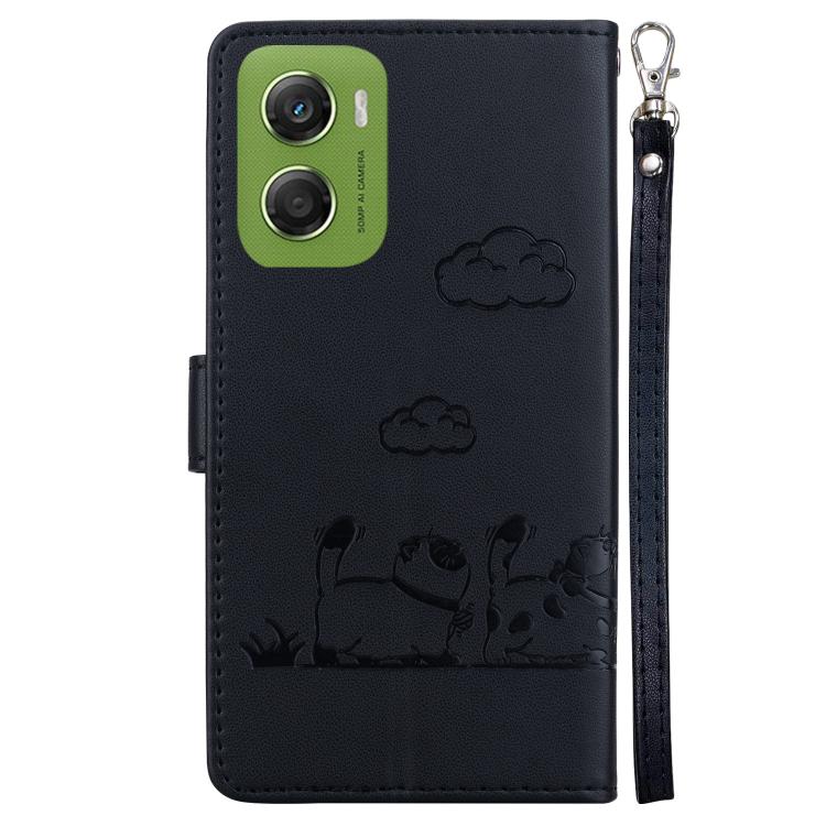 For Motorola Moto G06 4G Cute Cats RFID Leather Phone Case