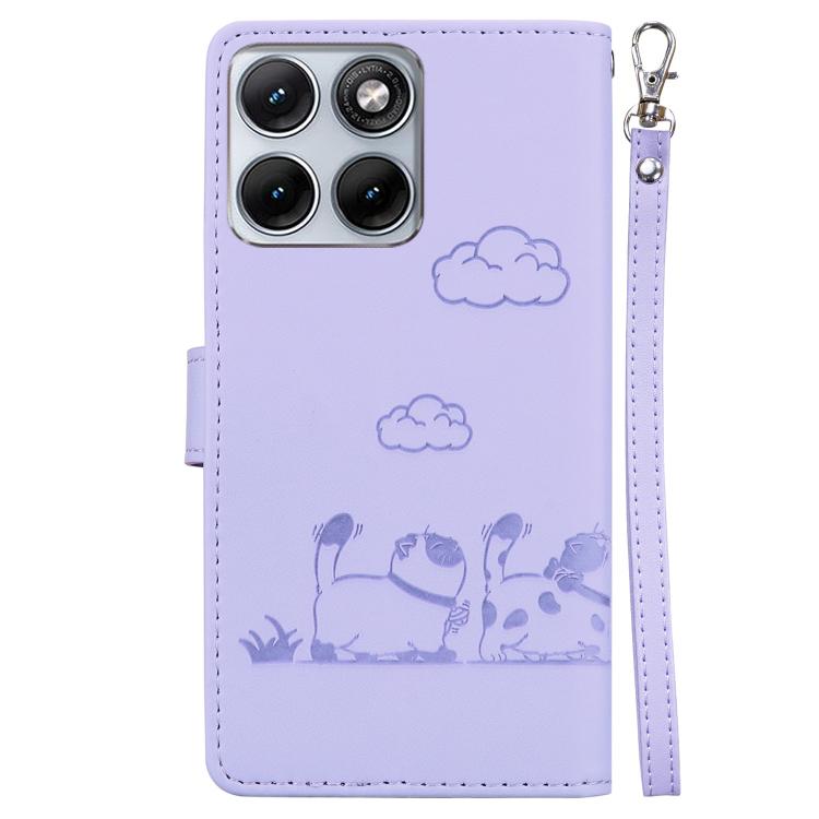 For Motorola Edge 70 Fusion 5G Cute Cats RFID Leather Phone Case