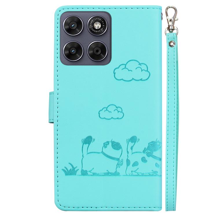 For Motorola Moto G67 5G / Moto G77 5G Cute Cats RFID Leather Phone Case