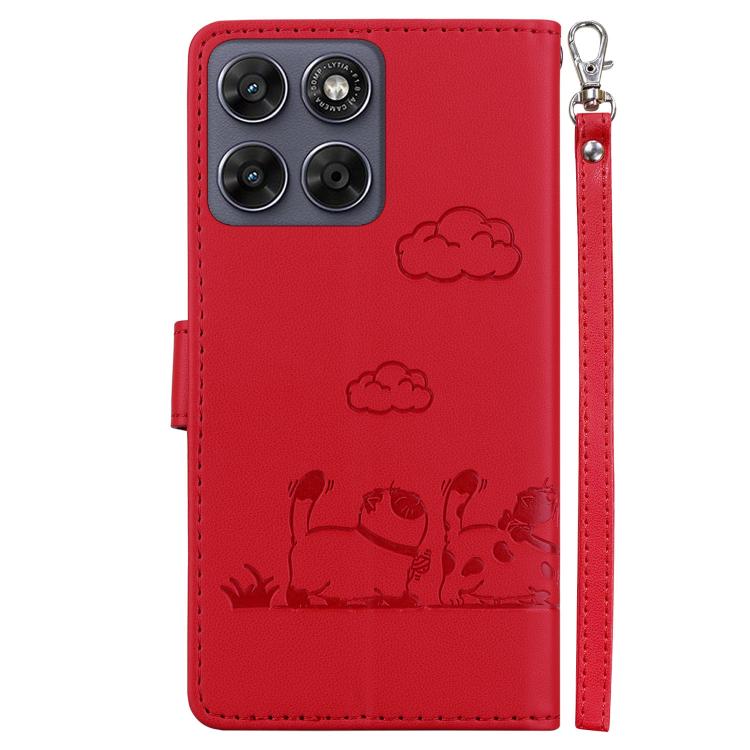For Motorola Moto G67 5G / Moto G77 5G Cute Cats RFID Leather Phone Case