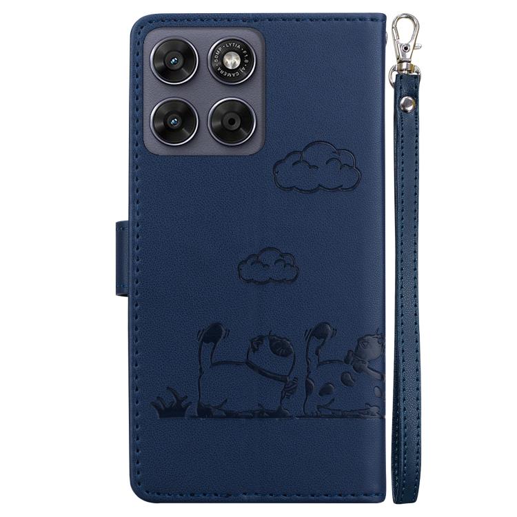 For Motorola Moto G67 5G / Moto G77 5G Cute Cats RFID Leather Phone Case