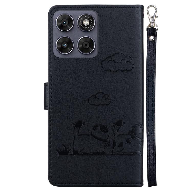 For Motorola Moto G67 5G / Moto G77 5G Cute Cats RFID Leather Phone Case