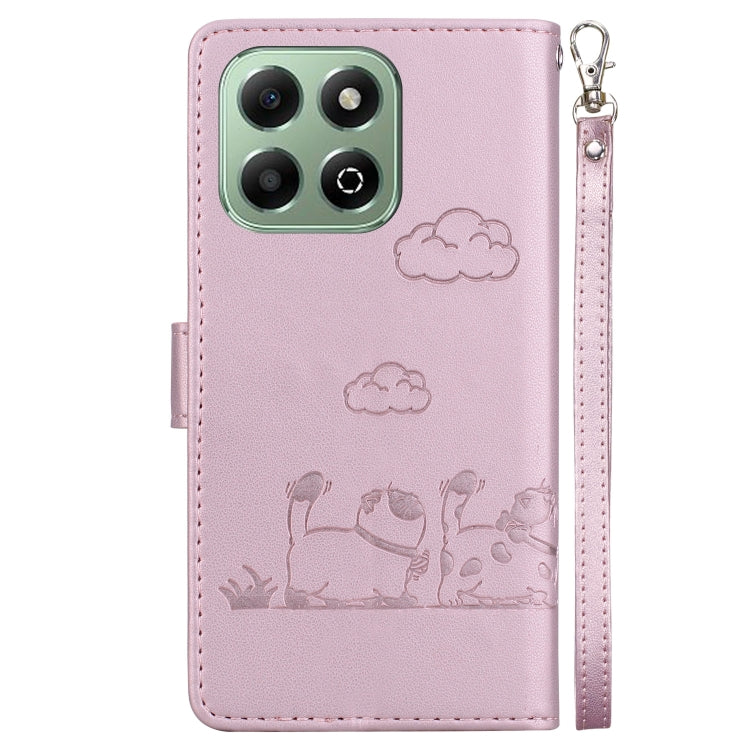For Honor X6b Cute Cats RFID Leather Phone Case