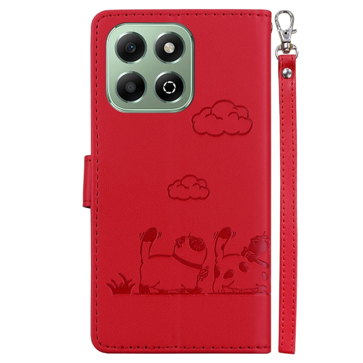 For Honor X6b Cute Cats RFID Leather Phone Case