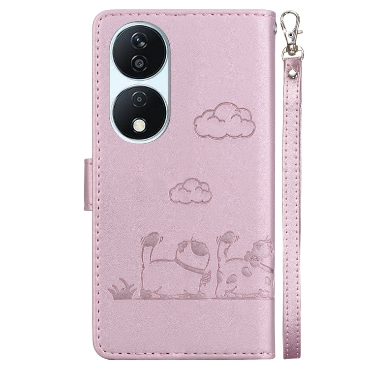 For Honor X7b / Play 50 Plus Cute Cats RFID Leather Phone Case