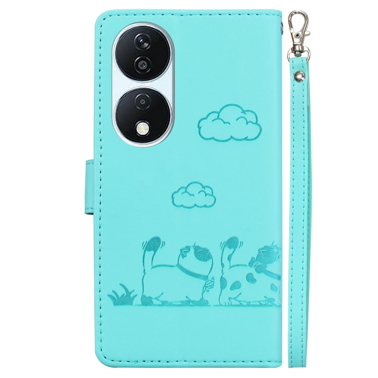 For Honor X7b / Play 50 Plus Cute Cats RFID Leather Phone Case