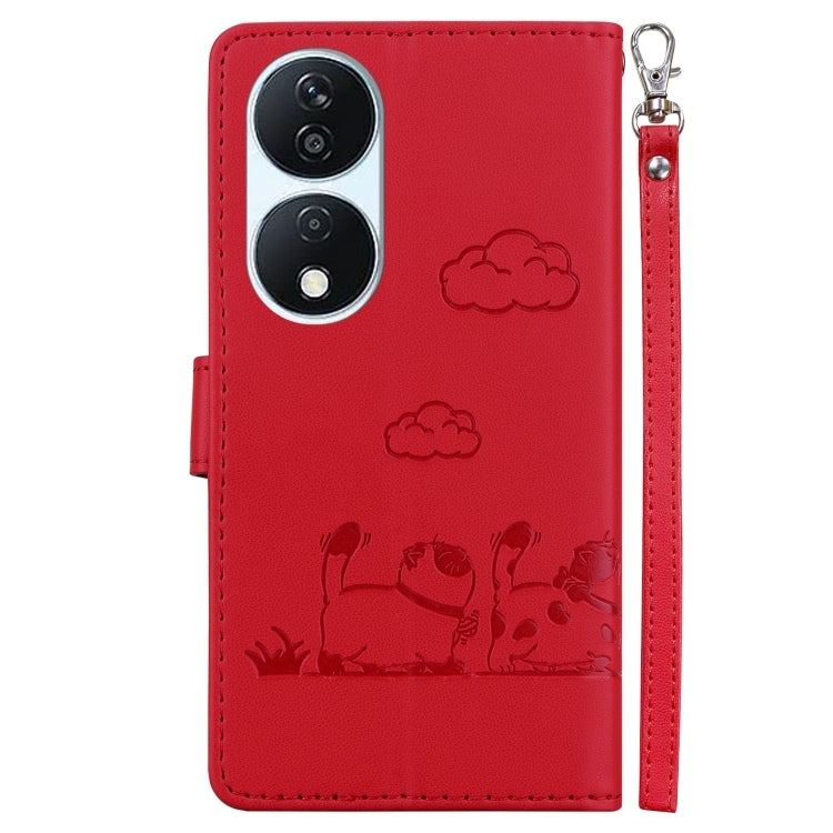 For Honor X7b / Play 50 Plus Cute Cats RFID Leather Phone Case