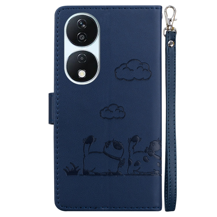 For Honor X7b / Play 50 Plus Cute Cats RFID Leather Phone Case