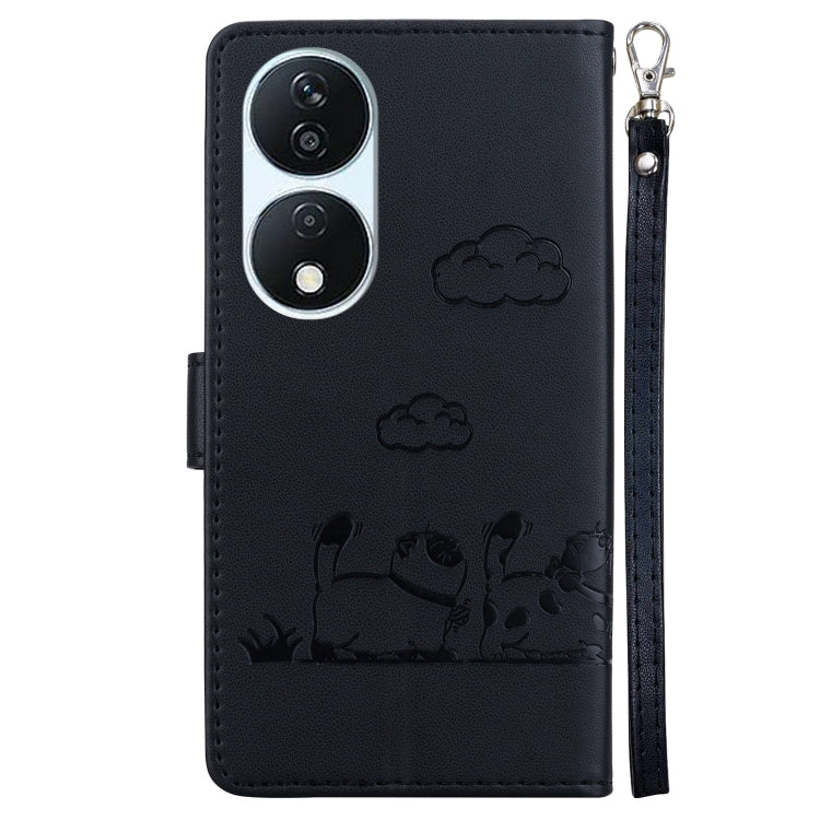 For Honor X7b / Play 50 Plus Cute Cats RFID Leather Phone Case