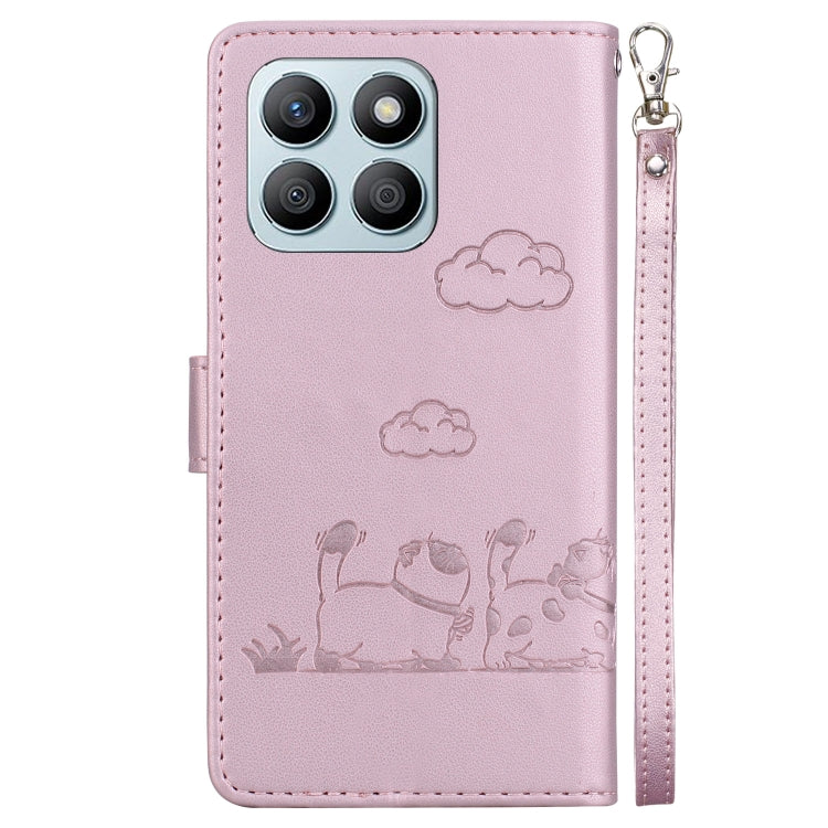 For Honor X8b Cute Cats RFID Leather Phone Case