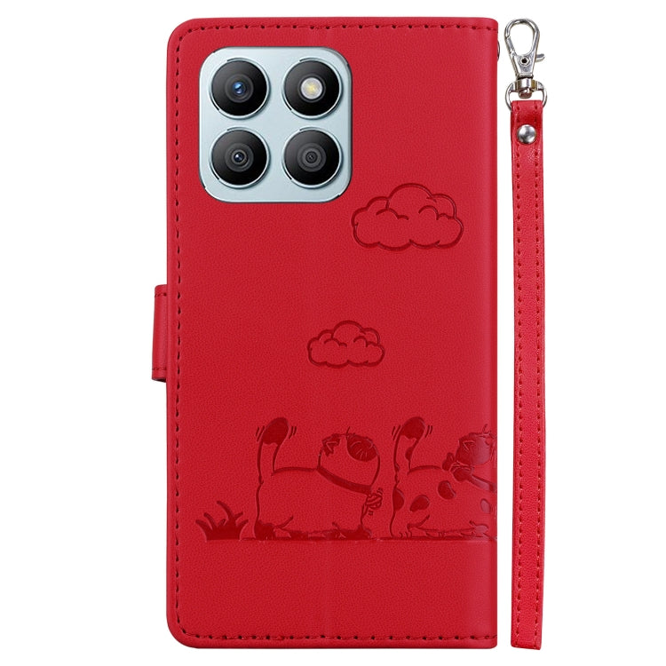 For Honor X8b Cute Cats RFID Leather Phone Case
