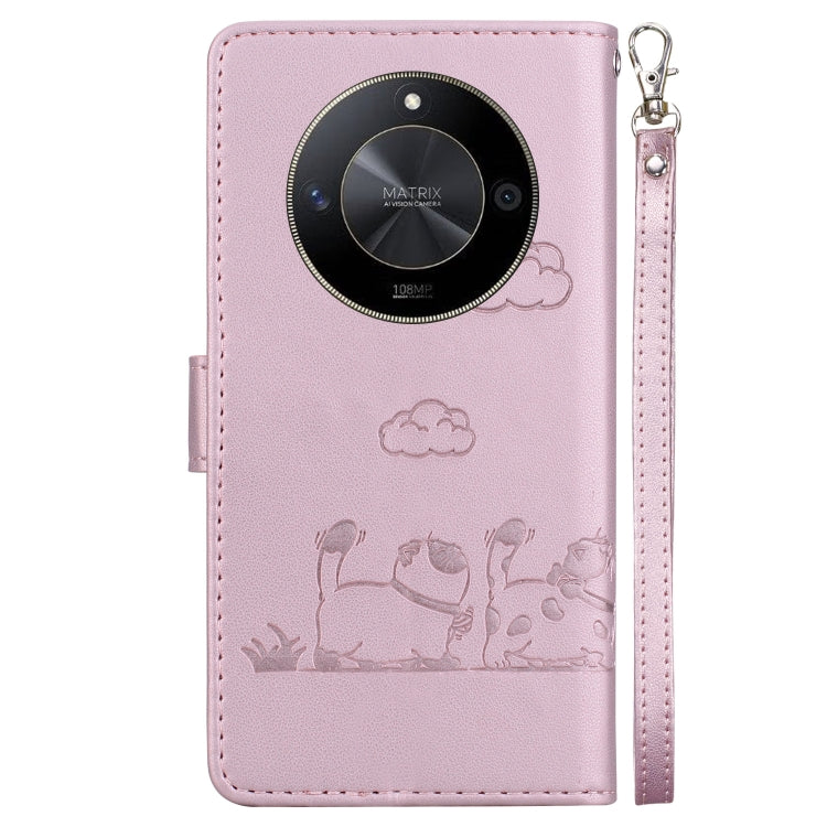 For Honor X9b / Magic6 Lite Cute Cats RFID Leather Phone Case