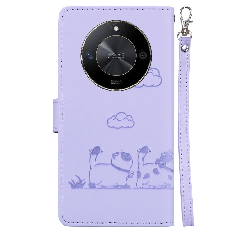 For Honor X9b / Magic6 Lite Cute Cats RFID Leather Phone Case