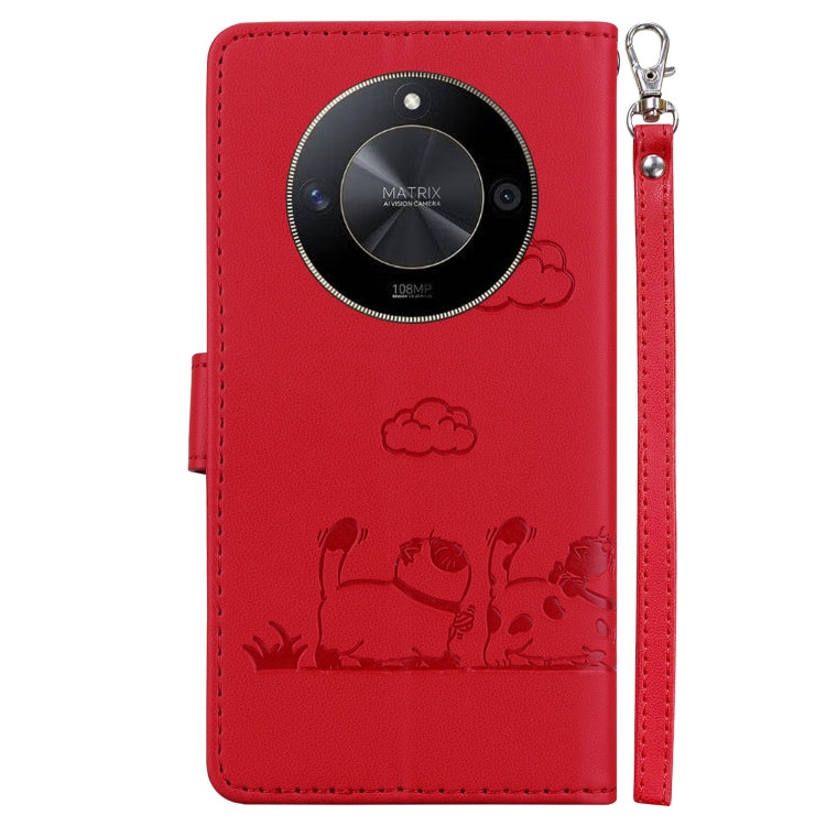 For Honor X9b / Magic6 Lite Cute Cats RFID Leather Phone Case