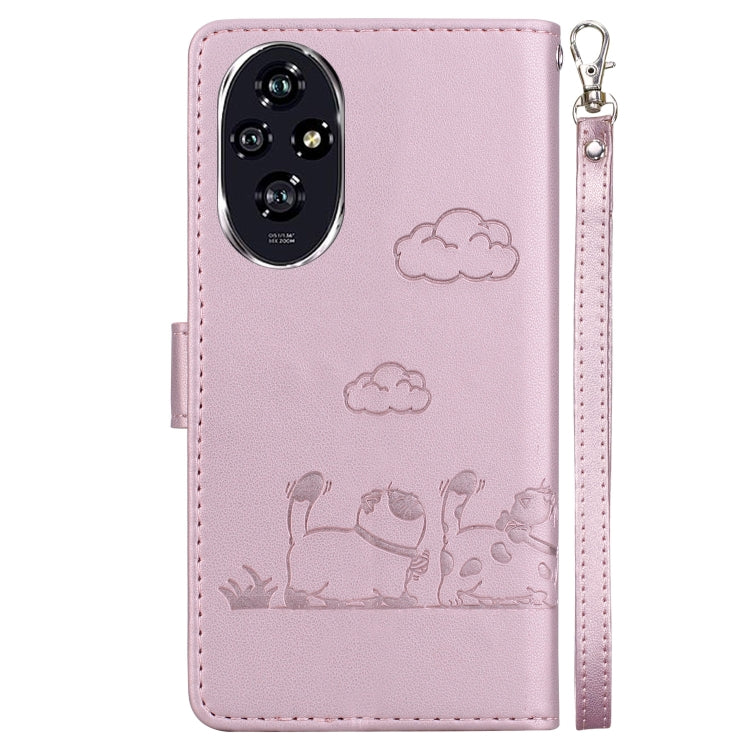 For Honor 200 5G Cute Cats RFID Leather Phone Case