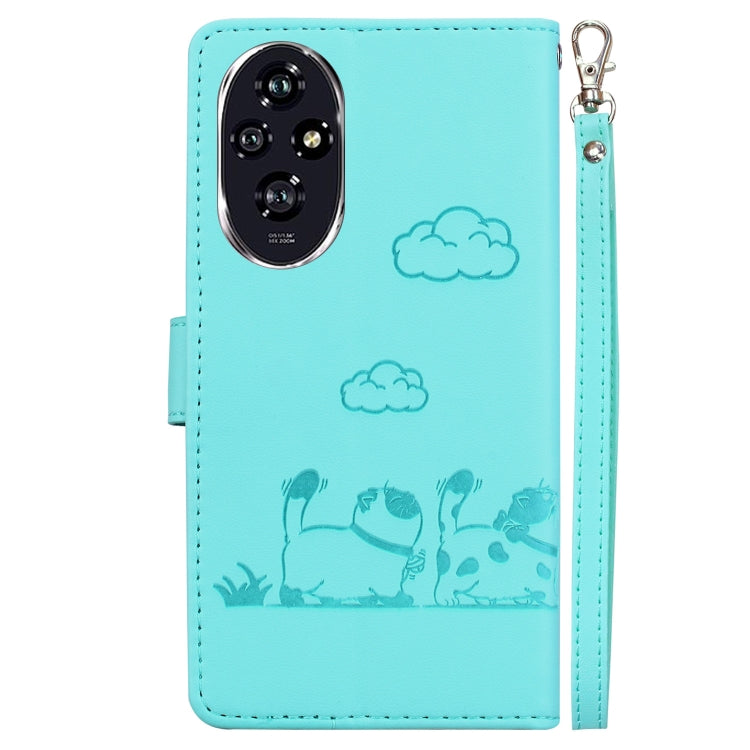 For Honor 200 5G Cute Cats RFID Leather Phone Case