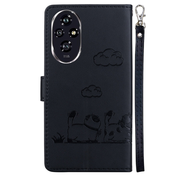 For Honor 200 5G Cute Cats RFID Leather Phone Case