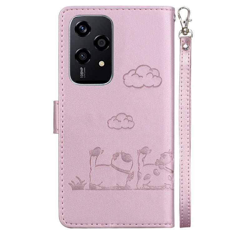 For Honor 200 Lite Global Cute Cats RFID Leather Phone Case
