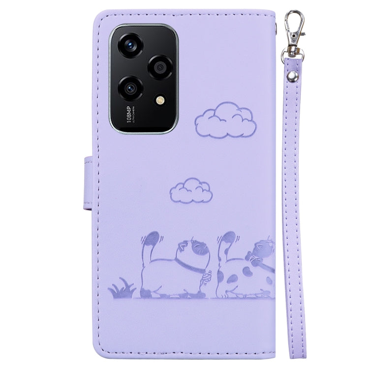 For Honor 200 Lite Global Cute Cats RFID Leather Phone Case