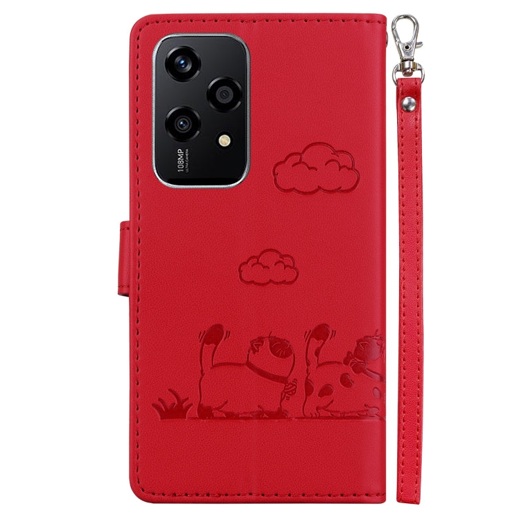 For Honor 200 Lite Global Cute Cats RFID Leather Phone Case