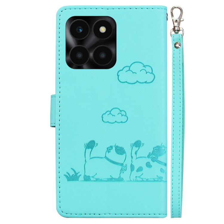 For Honor X6a Cute Cats RFID Leather Phone Case