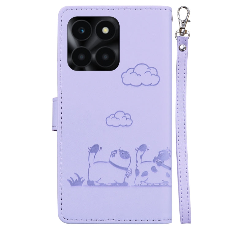 For Honor X6a Cute Cats RFID Leather Phone Case