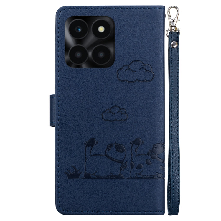 For Honor X6a Cute Cats RFID Leather Phone Case
