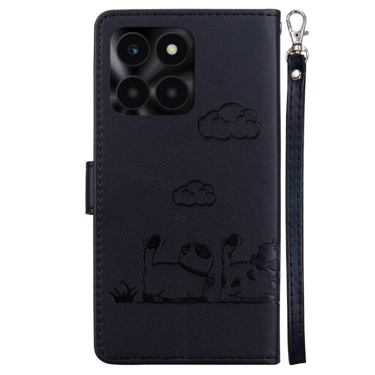 For Honor X6a Cute Cats RFID Leather Phone Case