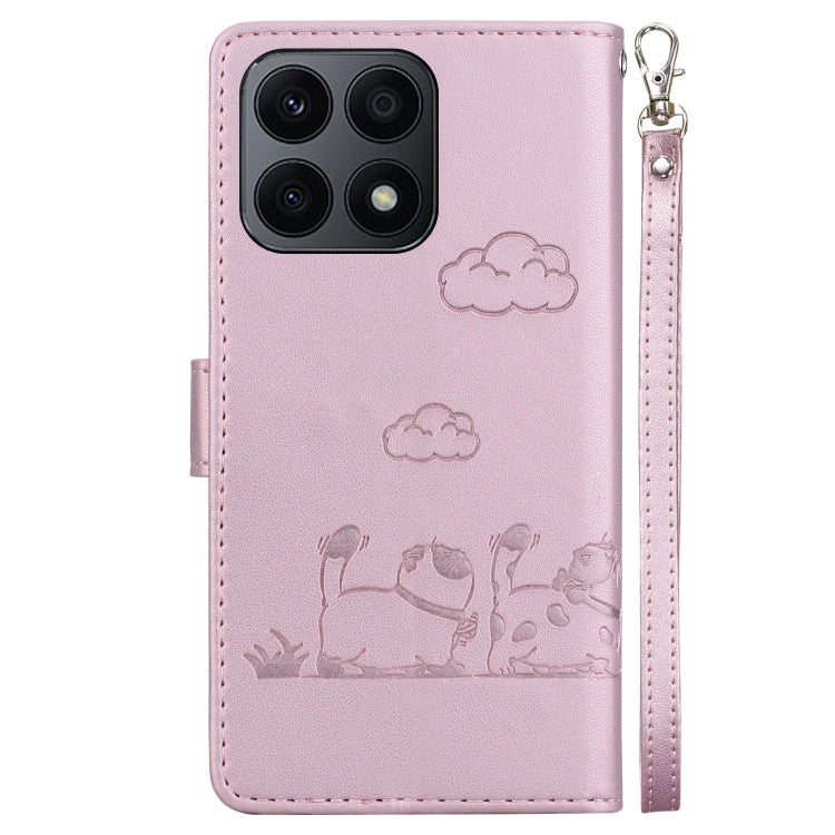For Honor X8a Cute Cats RFID Leather Phone Case