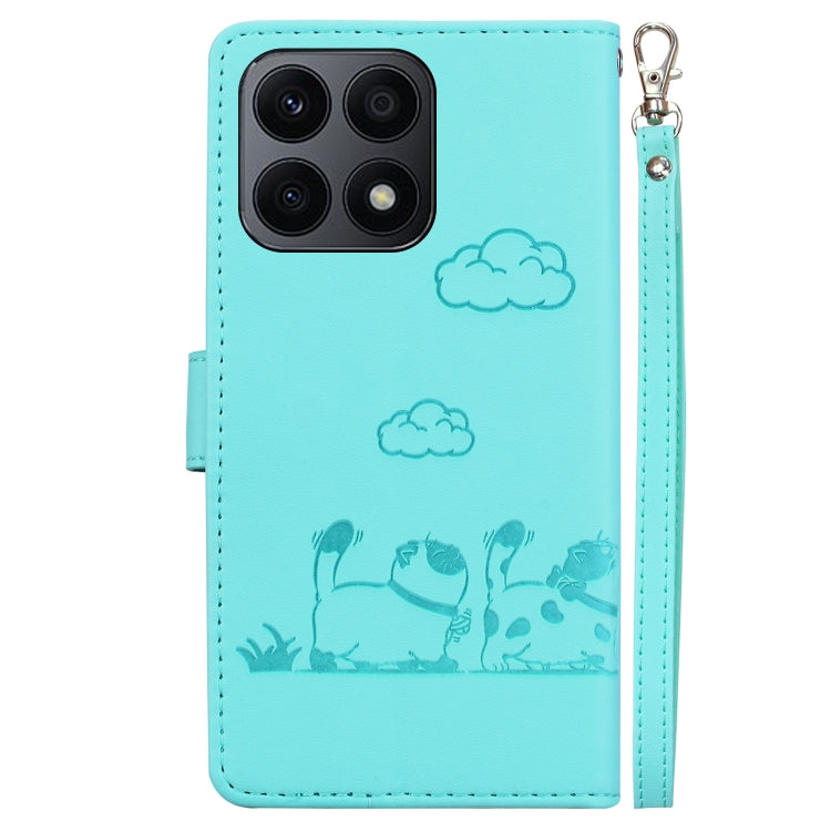 For Honor X8a Cute Cats RFID Leather Phone Case