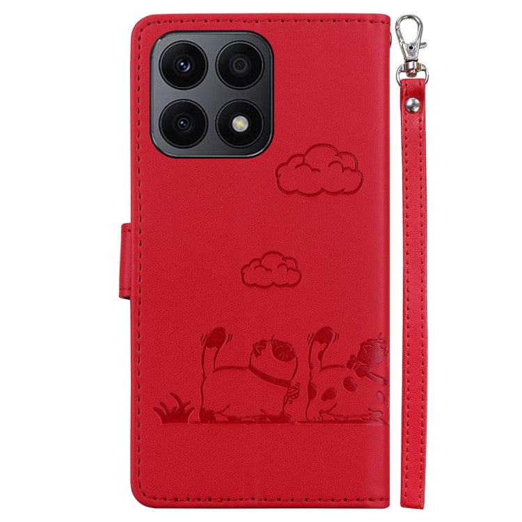 For Honor X8a Cute Cats RFID Leather Phone Case