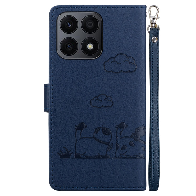 For Honor X8a Cute Cats RFID Leather Phone Case