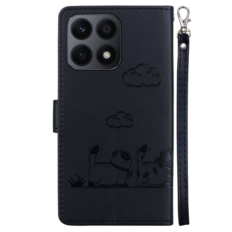 For Honor X8a Cute Cats RFID Leather Phone Case