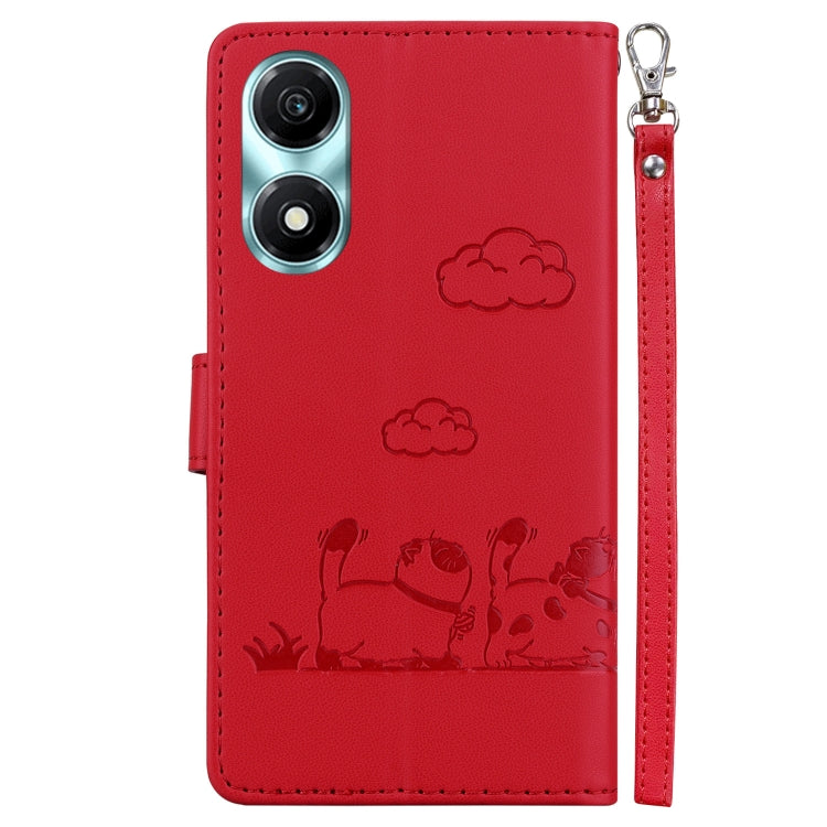 For Honor X5 Plus / Play 40C Cute Cats RFID Leather Phone Case