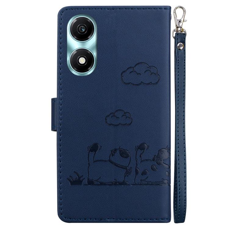 For Honor X5 Plus / Play 40C Cute Cats RFID Leather Phone Case