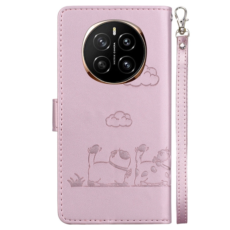 For Honor Magic7 Cute Cats RFID Leather Phone Case