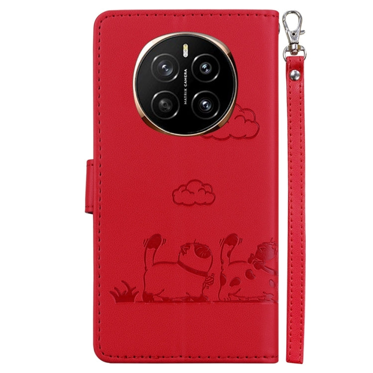 For Honor Magic7 Cute Cats RFID Leather Phone Case