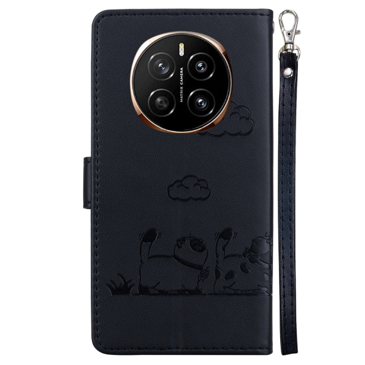 For Honor Magic7 Cute Cats RFID Leather Phone Case