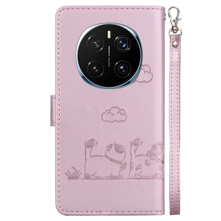 For Honor Magic7 Pro Cute Cats RFID Leather Phone Case