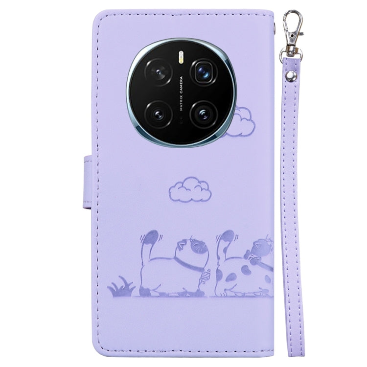 For Honor Magic7 Pro Cute Cats RFID Leather Phone Case