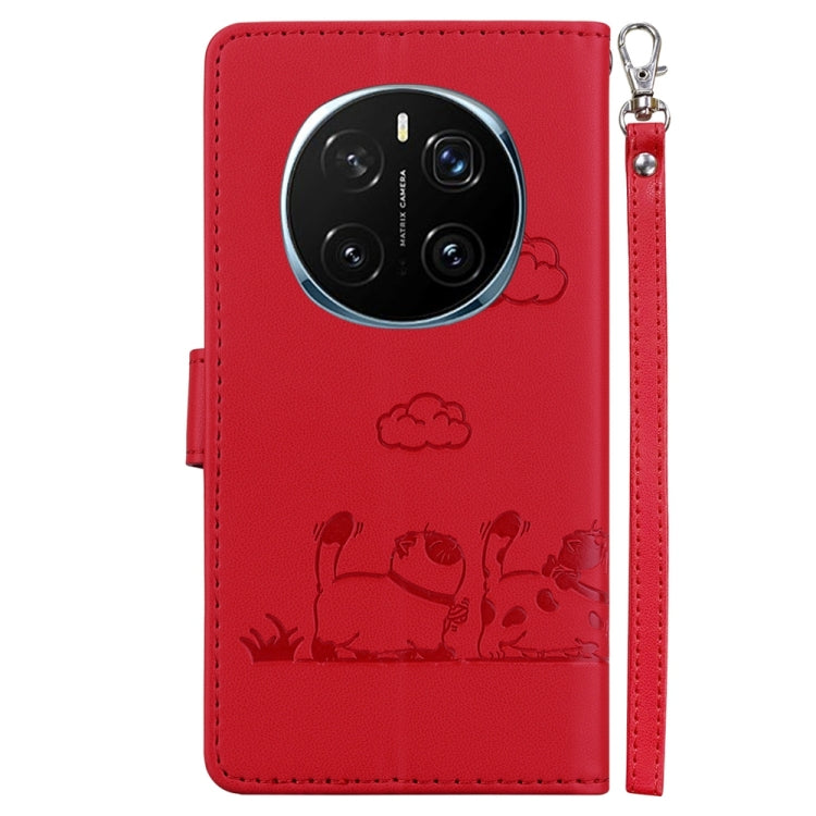 For Honor Magic7 Pro Cute Cats RFID Leather Phone Case