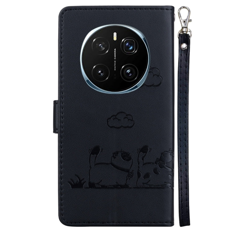 For Honor Magic7 Pro Cute Cats RFID Leather Phone Case