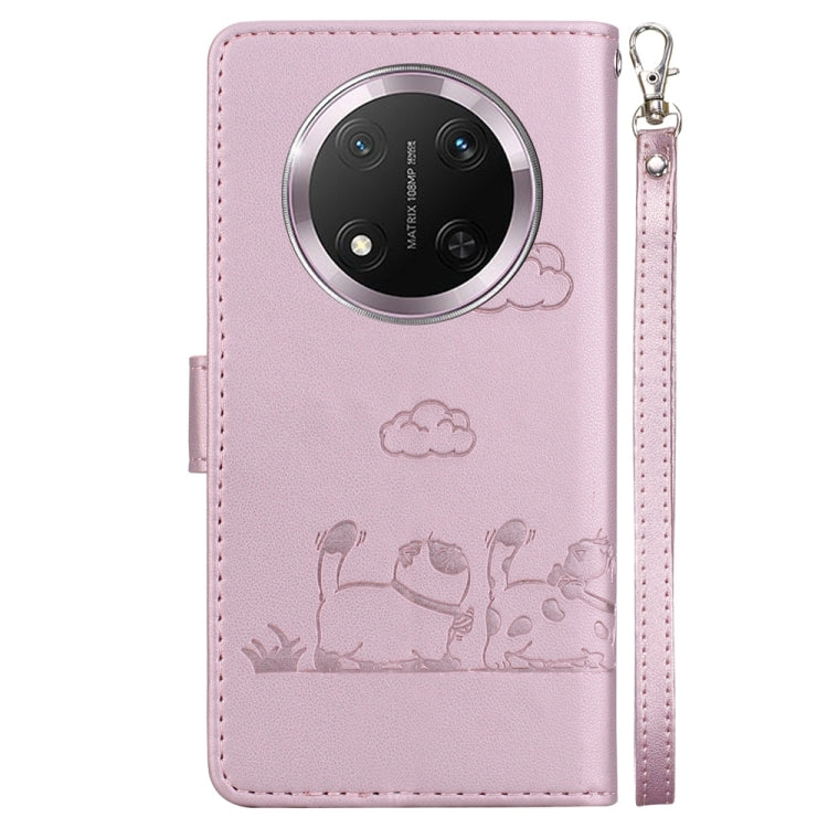For Honor X9c Cute Cats RFID Leather Phone Case
