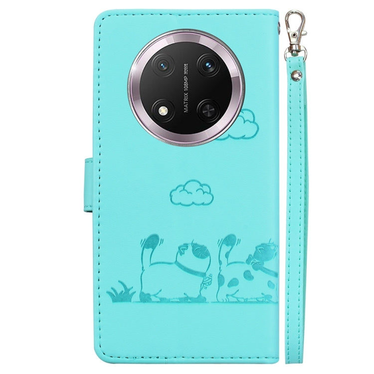 For Honor X9c Cute Cats RFID Leather Phone Case