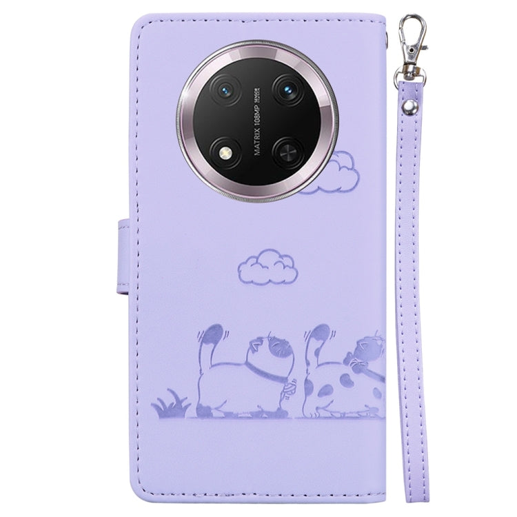 For Honor X9c Cute Cats RFID Leather Phone Case