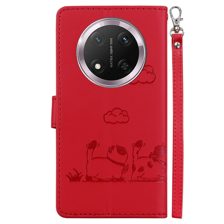 For Honor X9c Cute Cats RFID Leather Phone Case