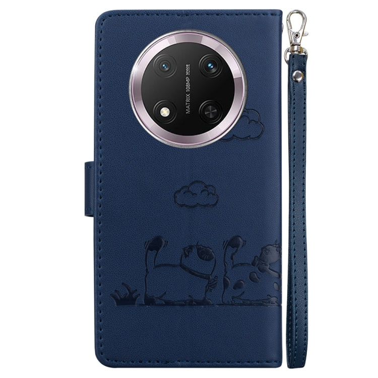 For Honor X9c Cute Cats RFID Leather Phone Case